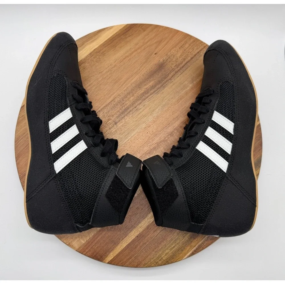 Adidas HVC 2 Men's Size 5 Wrestling Shoes Black White Gum 1054